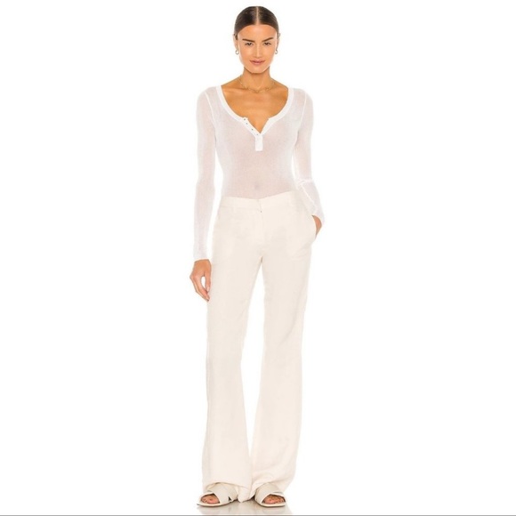 Aya Muse White Mesh Clara Long Sleeve Bodysuit - Picture 4 of 4